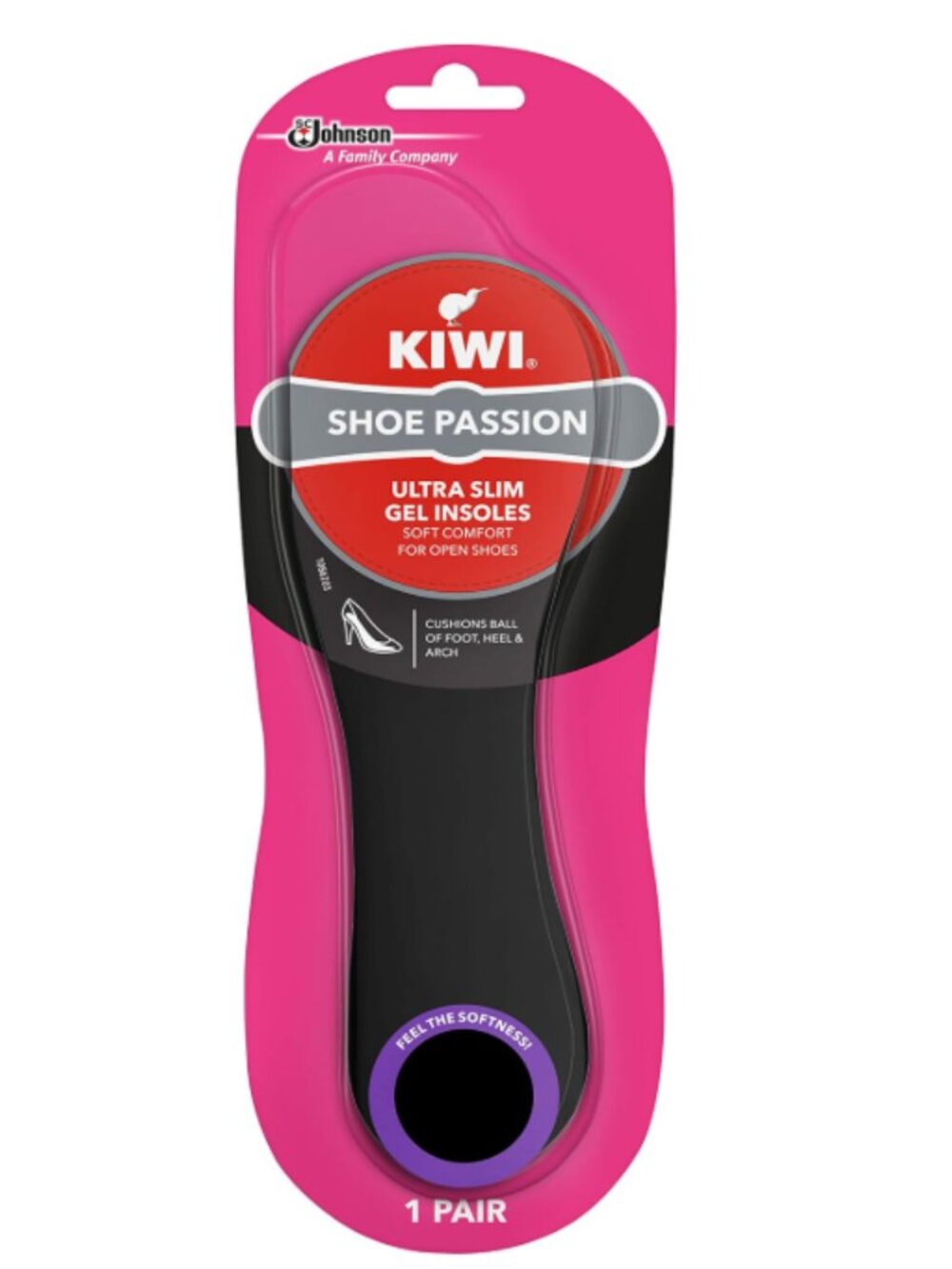 Kiwi Select Women's Ultra Slim Gel Cushions Insoles,Black